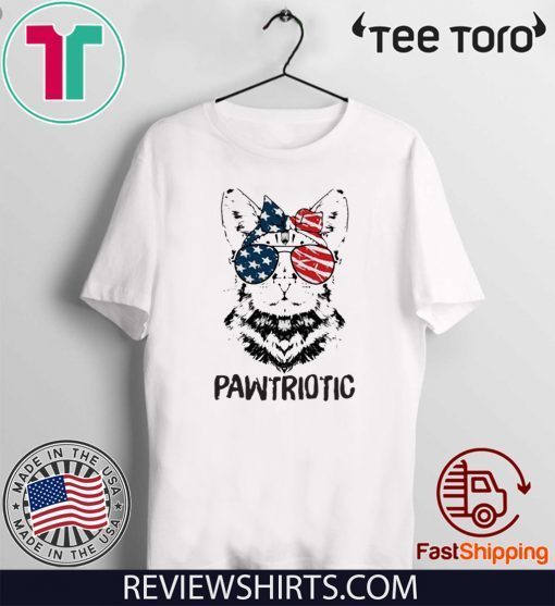 Cat American flag Pawtriotic 4th July independence day Shirt T-Shirt