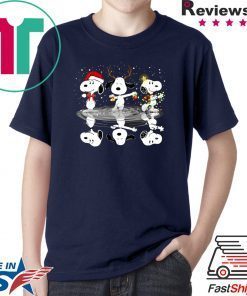 Peanuts snoopy water reflection mirror christmas Shirt