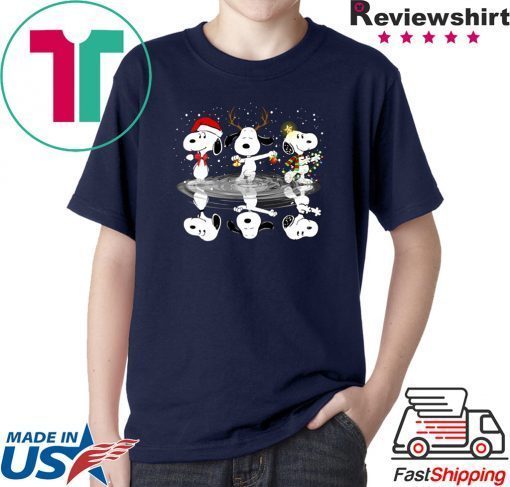 Peanuts snoopy water reflection mirror christmas Shirt