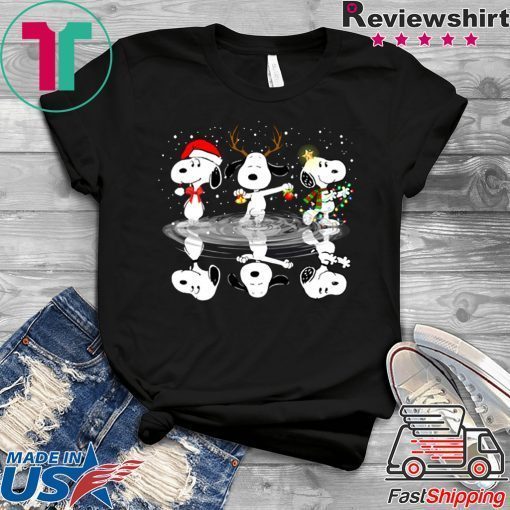 Peanuts snoopy water reflection mirror christmas Shirt