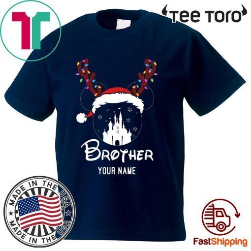 Personalized Mug Mickey Brother Disney Castle Christmas 2020 T-Shirt