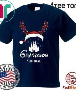 Personalized Mug Mickey Grandson Disney Castle Christmas Shirt - Classic Tee