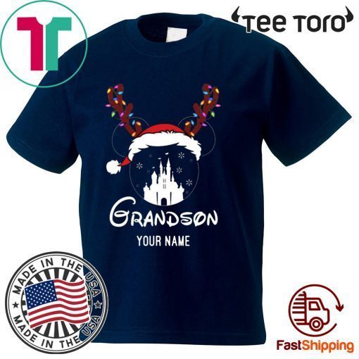 Personalized Mug Mickey Grandson Disney Castle Christmas Shirt - Classic Tee