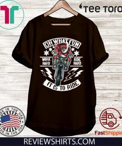 Premium Mens Christmas Motorcycle Santa Biker T-Shirt