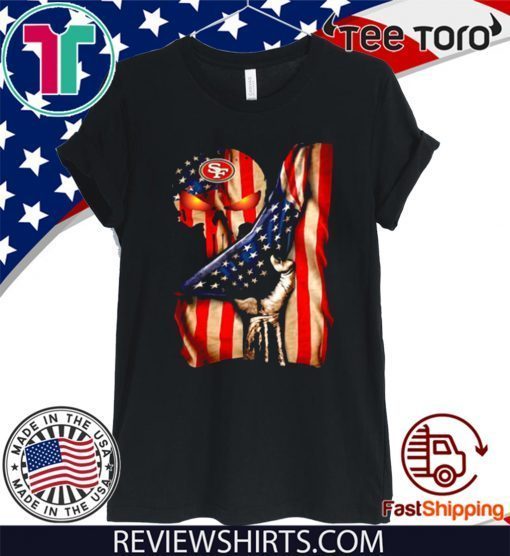 San Francisco 49ers Skull American Flag T-Shirt