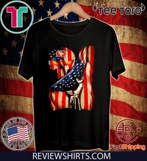 San Francisco 49ers Skull American Flag T-Shirt