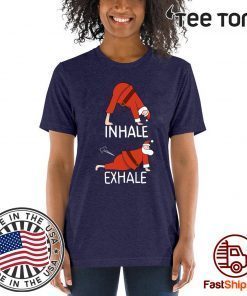 Santa Clause INHALE EXHALE Christmas Xmas Tee Shirt