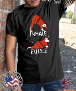 Santa Clause INHALE EXHALE Christmas Xmas Tee Shirt