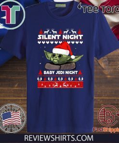 Silent Night Baby YoDa Jedi Night Christmas Tee Shirt