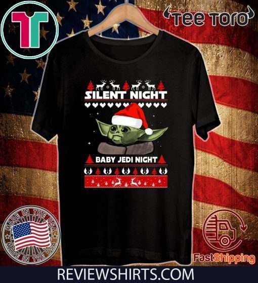 Silent Night Baby YoDa Jedi Night Christmas Tee Shirt