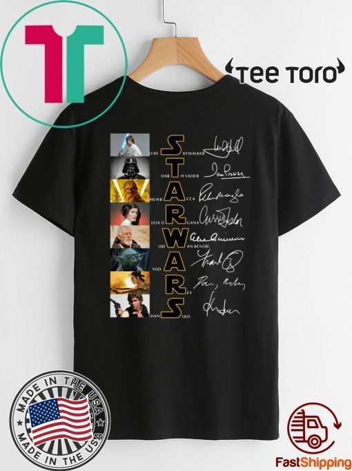 Star Wars Luke Skywalker Darth Vader Chewbacca Leia Organa Obi Wan Kenobi Signatures 2020 T-Shirt