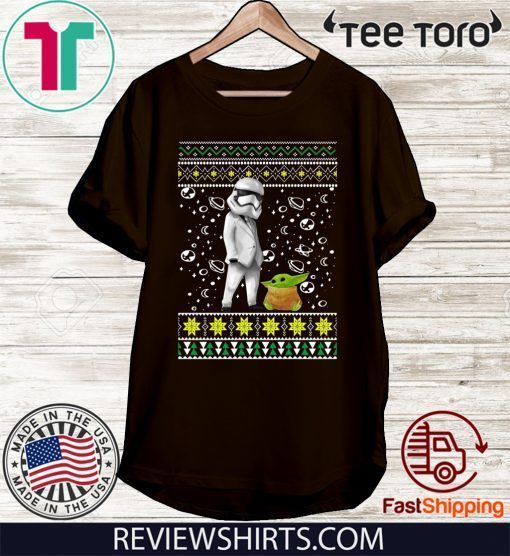 Star Wars Stormtrooper And Baby Yoda Ugly Christmas Shirt T-Shirt