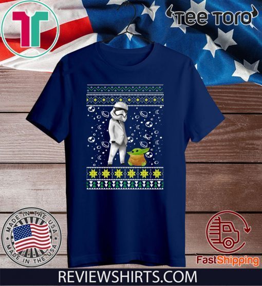 Star Wars Stormtrooper And Baby Yoda Ugly Christmas Shirt T-Shirt