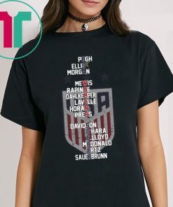 USA Women's Soccer Team Members Names Shirts World Cup Champions