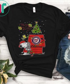 Washington Nationals Snoopy Woodstock Merry Christmas Shirt
