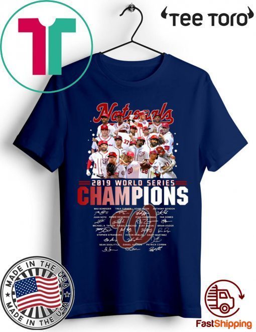 Washington Nationals World Series 2019 Champions Signature t-shirts