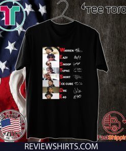 Westside Warren Eazy Snoop Tupac Short Ice Cube Dre E40 Signature t-shirts