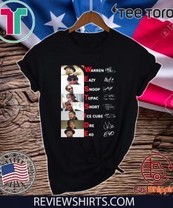 Westside Warren Eazy Snoop Tupac Short Ice Cube Dre E40 Signature t-shirts