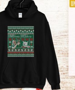 Woman Yelling at Cat Meme Ugly Christmas Sweater Faux Cross Stitch Shirt in T-Shirt, Hoodie, Sweatshirt