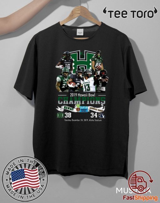 2019 Hawaii Bowl Champions Players Signatures Offcial T-Shirt