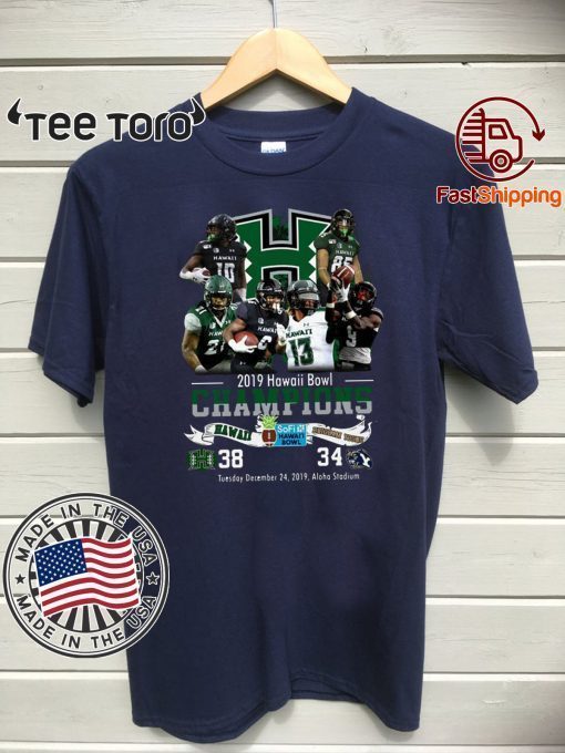 2019 Hawaii Bowl Champions Players Signatures Offcial T-Shirt