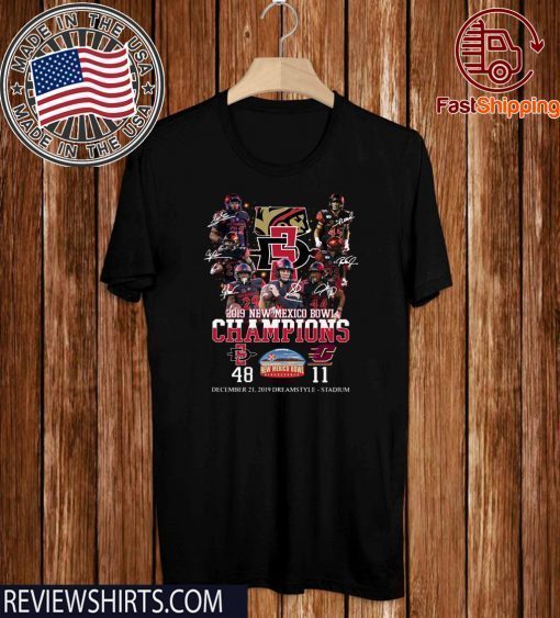 2019 New Mexico Bowl Champions Players Signatures Classic T-Shirt