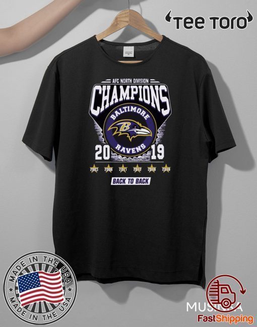 Afc North Division Champions Baltimore Ravens 2019 Back To Back Unisex T-Shirt