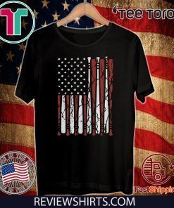 American Flag baseball bat 4th Of July 2020 T-Shirt