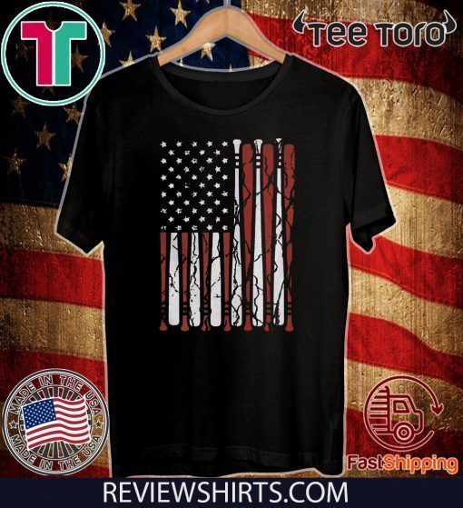 American Flag baseball bat 4th Of July 2020 T-Shirt