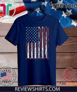 American Flag baseball bat 4th Of July 2020 T-Shirt