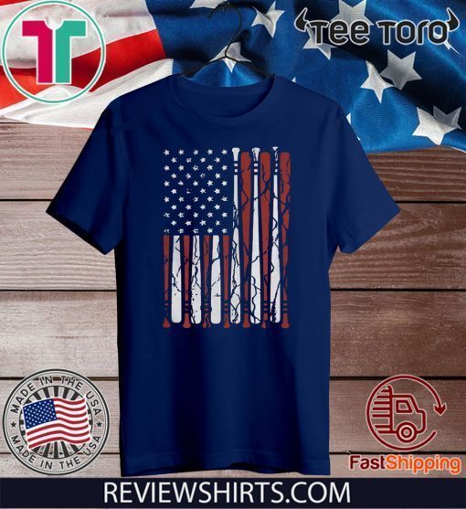 American Flag baseball bat 4th Of July 2020 T-Shirt