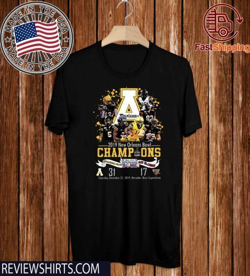 Appalachian State Mountaineers 2019 New Orleans Bowl Champions Unisex T-Shirt