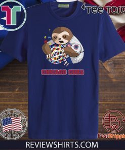 Baby Sloth Hug Chicago Cubs Autism For T-Shirt