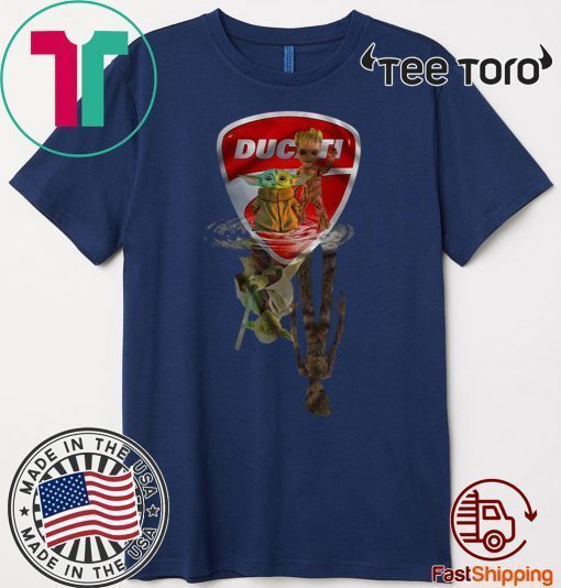 Baby Yoda And Baby Groot Ducati Water Reflections Master Yoda AnD Groot 2020 T-Shirt