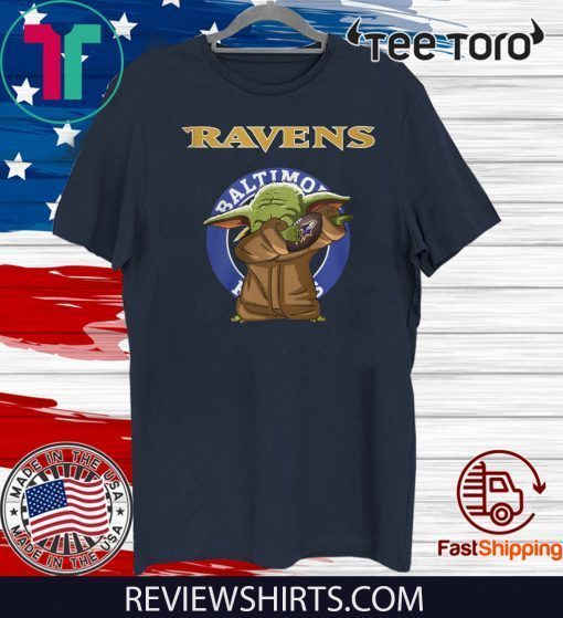 Baby Yoda Baltimore Ravens Logo T Shirt