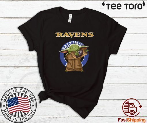 Baby Yoda Baltimore Ravens Logo T Shirt