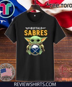 Baby Yoda Hug Buffalo Sabres Logo Offcial T-Shirt