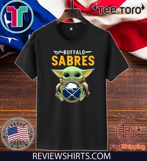 Baby Yoda Hug Buffalo Sabres Logo Offcial T-Shirt