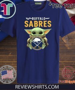 Baby Yoda Hug Buffalo Sabres Logo Offcial T-Shirt