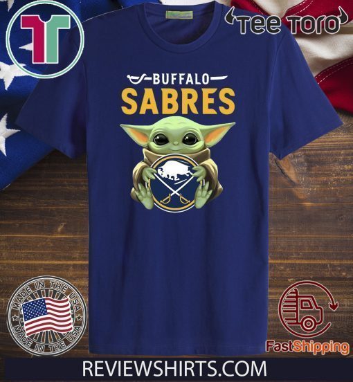 Baby Yoda Hug Buffalo Sabres Logo Offcial T-Shirt