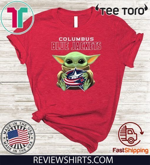 Baby Yoda Hug Columbus Blue Jackets Tee Shirt