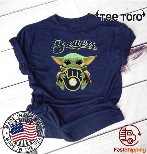 Baby Yoda Hug Milwaukee Brewers Limited Edition T-Shirt