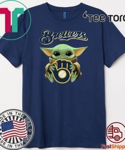 Baby Yoda Hug Milwaukee Brewers Original T-Shirt