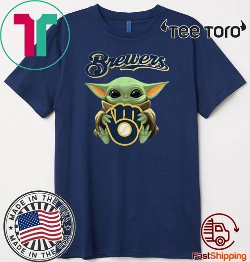 Baby Yoda Hug Milwaukee Brewers Original T-Shirt