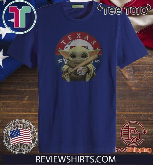 Baby Yoda Hug Texas Rangers Offcial T-Shirt