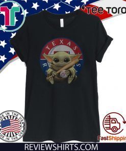 Baby Yoda Hug Texas Rangers Offcial T-Shirt