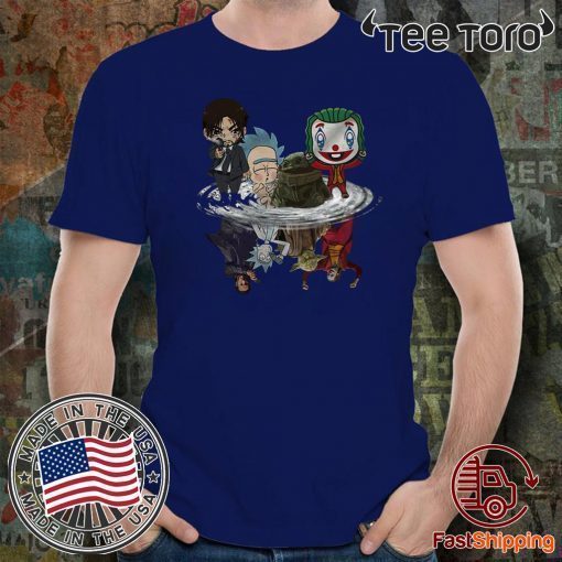 Baby Yoda John Wick Rick Sanchez And Joker water Reflection Shirt T-Shirt