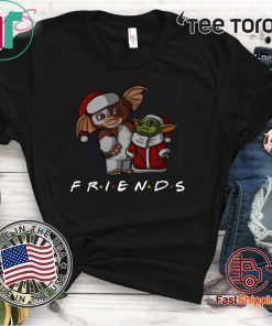 Baby Yoda and Baby Gizmo Santa Friends Christmas tee shirts