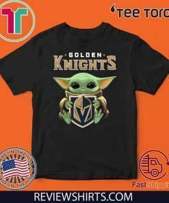 Baby Yoda hug Golden Knights Offcial T-Shirt