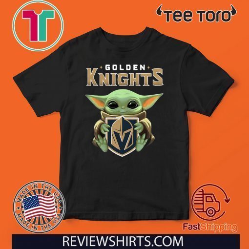 Baby Yoda hug Golden Knights Offcial T-Shirt